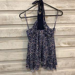 Free people blue tie halter top medium